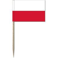 150x Cocktailprikkers Polen 8 cm vlaggetje landen decoratie -