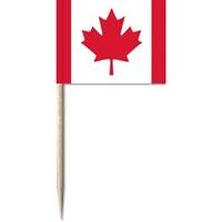 100x Cocktailprikkers Canada 8 cm vlaggetje landen decoratie -