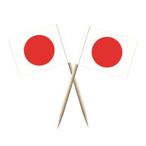 100x Cocktailprikkers Japan 8 cm vlaggetje landen decoratie -