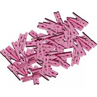 100x mini knijpertjes roze 2 cm -