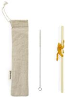 herbruikbaar rietje Climber Cat 21 x 2,9 cm siliconen geel