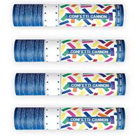 Feestpakket van 4x stuks confetti papier kanonnen kleuren mix 20 cm -