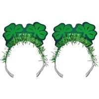 2x St. Patricks day diademen/haarbanden voor volwassenen