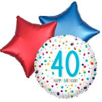 Ballonboeket confetti 40ste verjaardag