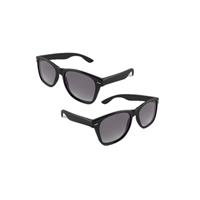4x stuks hippe zonnebril met zwart montuur -