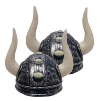 4x stuks viking verkleed helm met hoorns -