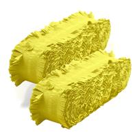 Folat Set van 3x stuks feest/verjaardag versiering slingers geel 24 meter crepe papier -