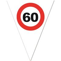 Bellatio Leeftijd verjaardag vlaggenlijn met 60 jaar stopbord opdruk 5 meter -