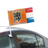 Oranje artikelen 4x Oranje Holland autovlag voetbal supporter 30x35 cm -