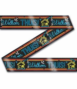 party tape Welkom Thuis! neon 12 meter
