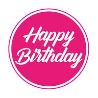 Bellatio 50x stuks bierviltjes/onderzetters Happy Birthday fuchsia roze 10 cm -