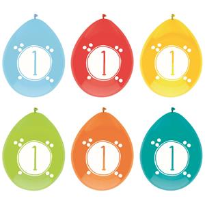 ballonnen 1 opdruk 30 cm latex 6 stuks