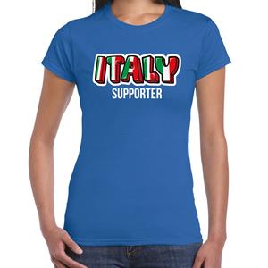 Bellatio Blauw t-shirt Italy / Italie supporter EK/ WK voor dames