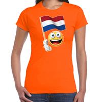 Bellatio Emoticon Holland / Nederland landen t-shirt oranje voor dames