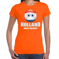Bellatio Holland makes you happy landen t-shirt Nederland oranje voor dames