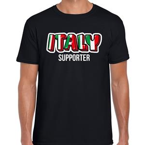 Bellatio Zwart t-shirt Italy / Italie supporter EK/ WK voor heren