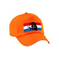 Bellatio Holland supporter pet / cap met de oranje leeuw en Nederlandse vlag - EK / WK voor kinderen