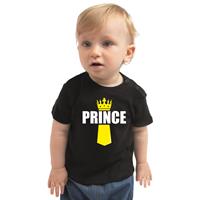 Bellatio Koningsdag t-shirt Prince met kroontje zwart voor babys 68 (3-6 maanden) -