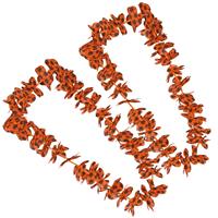 Folat Pakket van 6x stuks oranje voetbal Hawaii kransen/slingers -