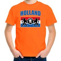Bellatio Oranje t-shirt Holland / Nederland supporter Holland met een Nederlands wapen EK/ WK voor kinderen