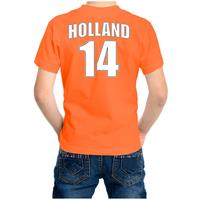 Bellatio Oranje t-shirt met rugnummer 14 - Holland / Nederland fan shirt voor kinderen