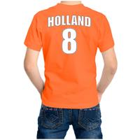 Bellatio Oranje t-shirt met rugnummer 8 - Holland / Nederland fan shirt voor kinderen