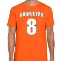 Bellatio Oranje fan nummer 8 oranje t-shirt Holland / Nederland supporter EK/ WK voor heren