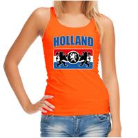 Bellatio Oranje tanktop Holland / Nederland supporter Holland met een Nederlands wapen EK/ WK voor dames
