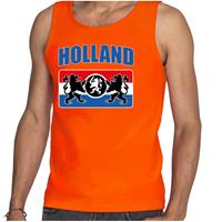 Bellatio Oranje tanktop Holland / Nederland supporter Holland met een Nederlands wapen EK/ WK voor heren