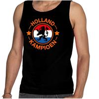 Bellatio Tanktop Holland kampioen met leeuw Holland / Nederland supporter EK/ WK zwart voor heren
