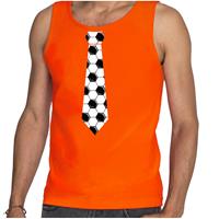 Bellatio Tanktop voetbal stropdas Holland / Nederland supporter EK/ WK oranje voor heren