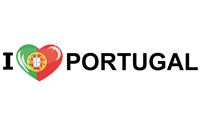Bellatio 5x stuks I Love Portugal vlaggen thema sticker 19 x 4 cm -