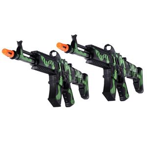 Concorde 2x stuks kinder speelgoed verkleedwapens/machinegeweren soldaten/leger met geluid 50 cm -