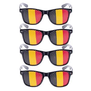 4x stuks zwarte Belgie supporters bril voor volwassenen