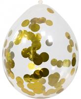 ballonnen met confetti 30cm latex goud 4 stuks