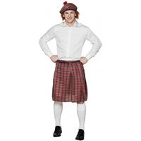 2x stuks rode Schotse verkleed kilt voor heren
