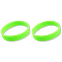 25x stuks siliconen armband neon groen -
