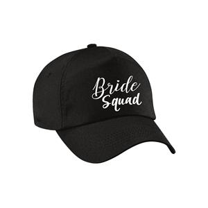 Bellatio 1x Zwart vrijgezellenfeest petje Bride Squad sierlijk dames -