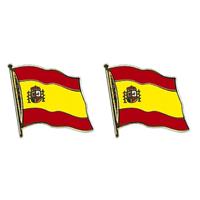 2x stuks pin broche van Vlag Spanje/Spaanse vlag -