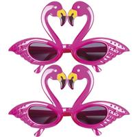 2x stuks flamingo feest zonnebril voor volwassenen