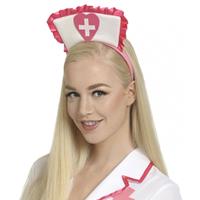 3x stuks roze carnaval verkleed tiara zuster verpleegster -