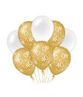 ballonnen 40 jaar dames latex goud/wit