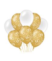 ballonnen 60 jaar dames latex goud/wit