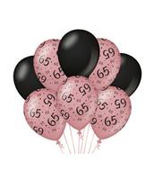 ballonnen 65 jaar dames latex roze/zwart