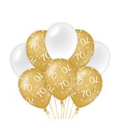 ballonnen 70 jaar dames latex goud/wit
