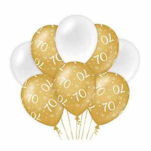 Paper Dreams ballonnen 70 jaar dames latex goud/wit