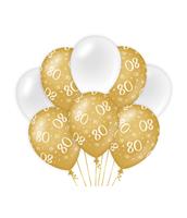 ballonnen 80 jaar dames latex goud/wit