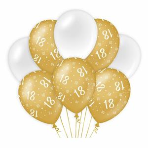 Paper Dreams ballonnen 18 jaar dames latex goud/wit