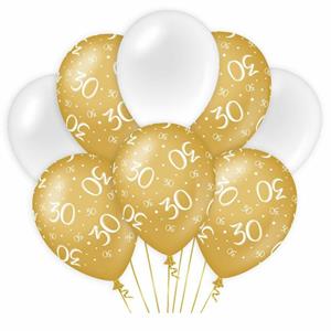 Paper Dreams ballonnen 30 jaar dames latex goud/wit