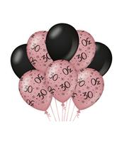 ballonnen 30 jaar dames latex roze/zwart